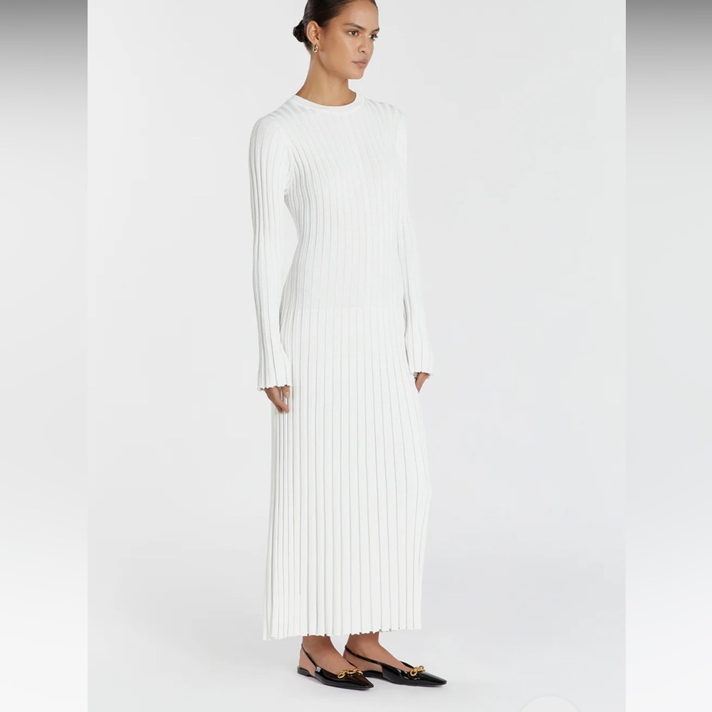DISSH ADA OFF WHITE LONG SLEEVE MIDI DRESS Off-White Size XL